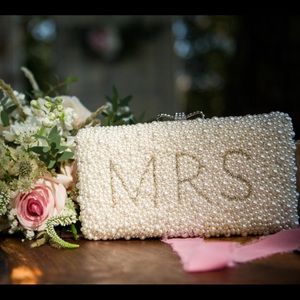 Bridal, wedding, Mrs Pearl clutch.